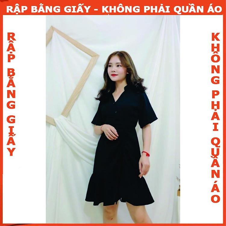 Rập Giấy Đầm Cổ Trụ Nút Xéo Rút Dây Mã 1040 (BẢN VẼ) - Ảnh 4