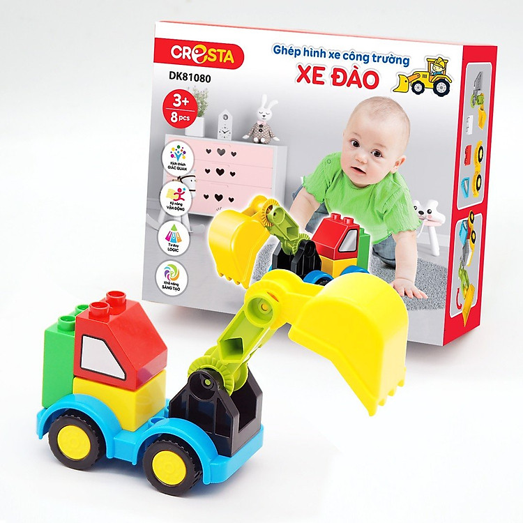 Ghép hình xe công trường DK81080 Chính hãng Giá tốt - Hình ảnh 2