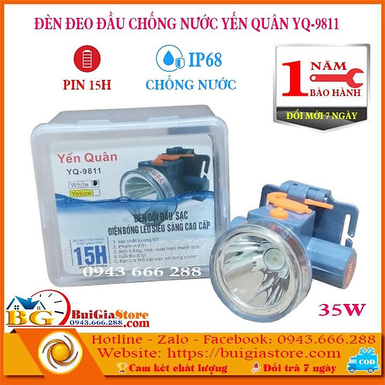 Đèn đội đầu sạc điện Yến Quân YQ-9811 chống thấm nước