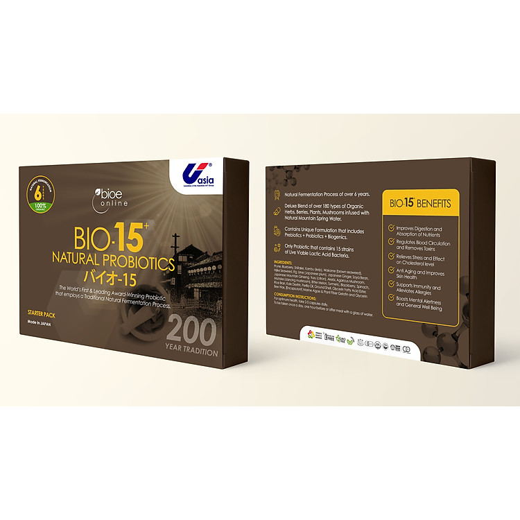 Viên Uống Bổ Sung Lợi Khuẩn Bio-15 Chiết Xuất Từ Thiên Nhiên, Giúp Giảm Căng Thẳng, Tăng Cường Hệ Miễn Dịch, Cải Thiện Hệ Tiêu Hóa, Ngăn Ngừa Lão Hóa Và Làm Đẹp Da (Hộp 30 Viên)