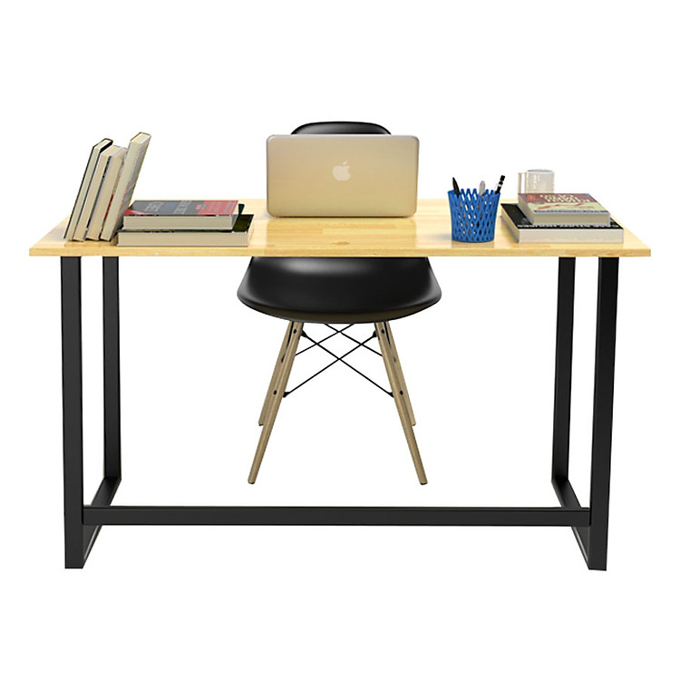 Bộ Bàn Rec-F Đen Và Ghế Eames Chân Gỗ Đen IBIE TCREF12RB-EAMSB