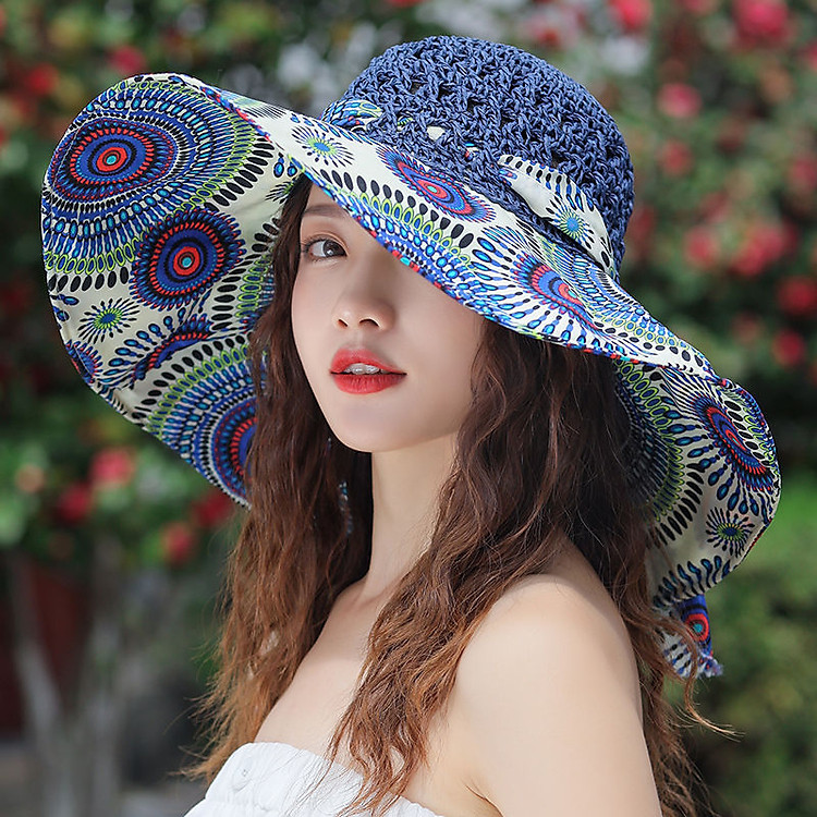 Mũ nón rộng vành đi biển chống nắng du lịch dã ngoại gấp gon thoáng mát thời trang Hàn Quốc dona21102506
