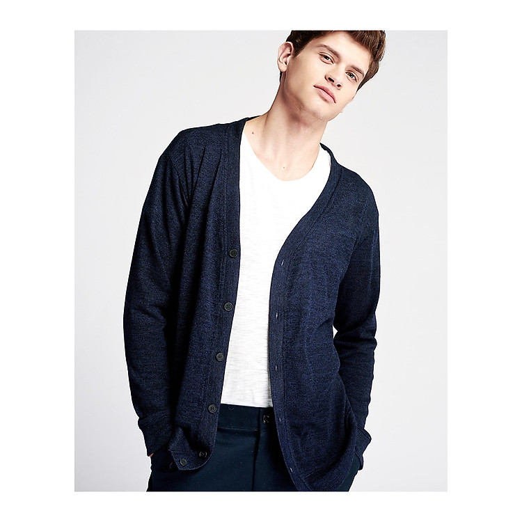 Áo Khoác Nam The Cosmo CLEMMY CARDIGAN Màu Xanh Navy TC1023030R5NA