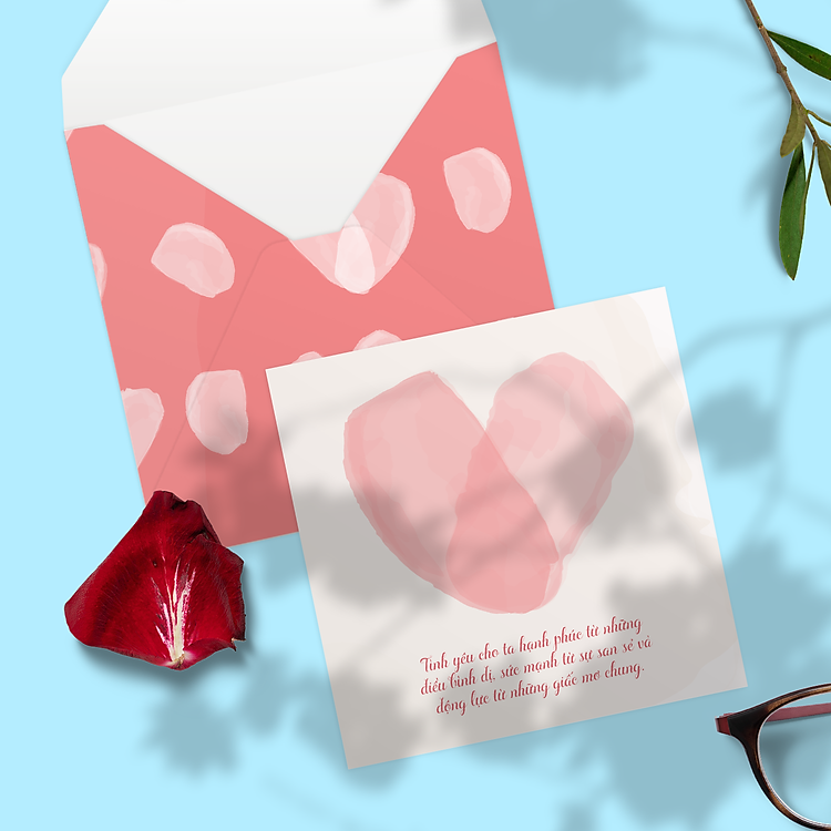 Thiệp Valentine SDstationery vuông 12×12 cm