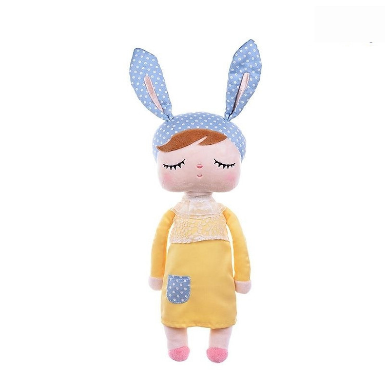 Búp bê thỏ bông kiểu mặc váy nhắm mắt
