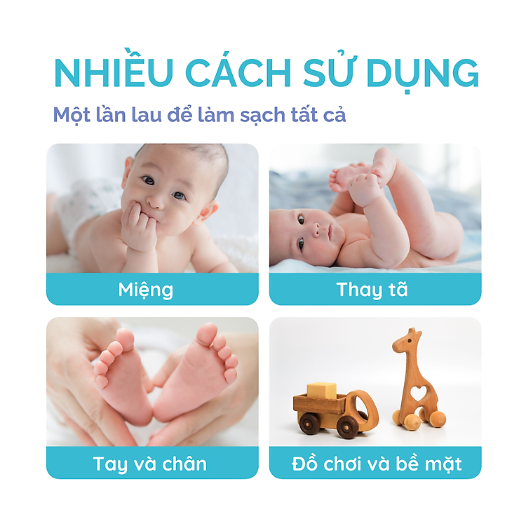 Khăn giấy ướt Hoppi cho bé 5x20 Giá rẻ - Hình ảnh 2