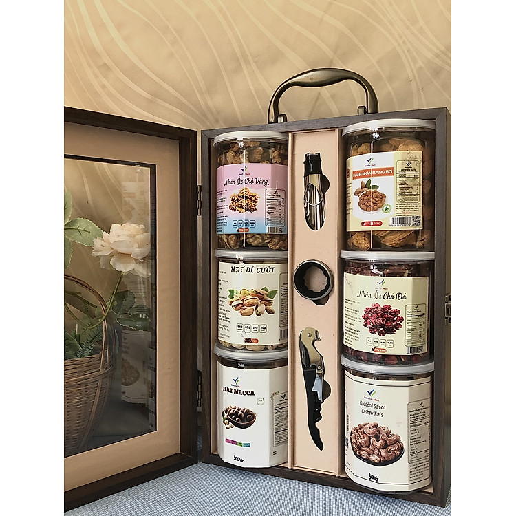 Hộp quà tặng gỗ 6 loại hạt cao cấp - Ảnh 6