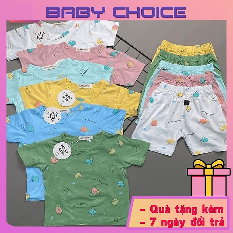 MINKY MOM chính hãng Quần áo trẻ em cộc tay cho bé sơ sinh 0 24 tháng tuổi bé gái bé trai nam nữ bộ quan ao tre em BCT5
