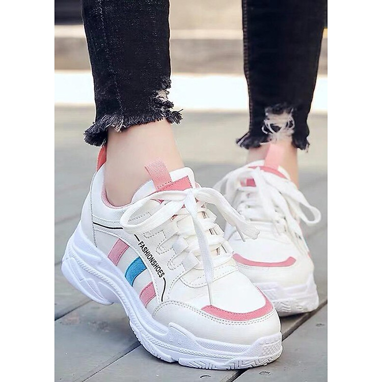 Giày thể thao sneaker nữ thời trang viền xọc siêu đẹp