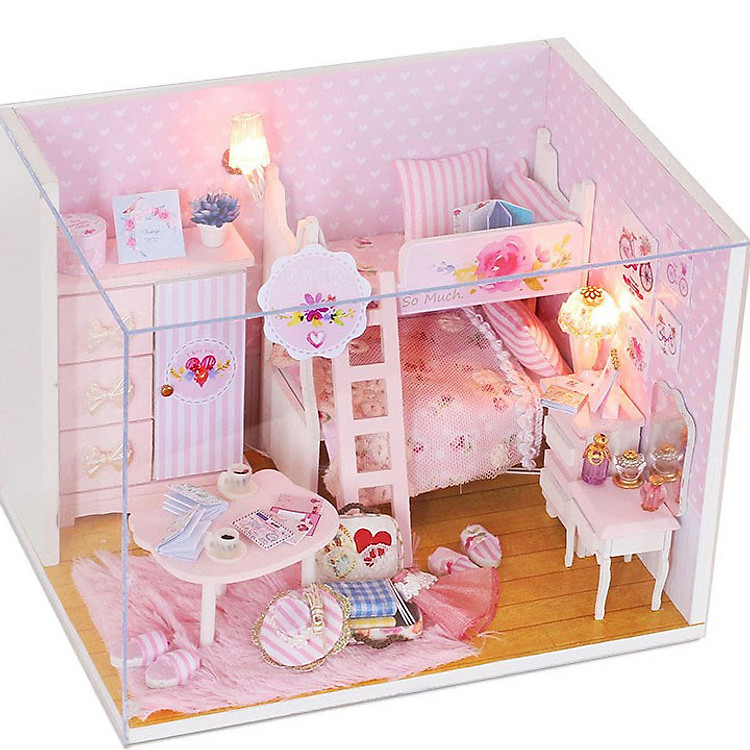 Nhà búp bê Ngôi nhà thu nhỏ Pink Girl Chính hãng Ưu đãi - Hình ảnh 2