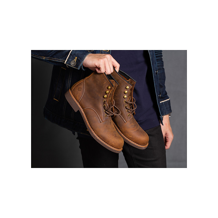 GIÀY DA NAM STEELER - CASUAL 959 BROWN