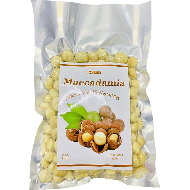 500g Macca Việt - Loại 2 Hạt Nhân Tách Đôi- D'Nuts