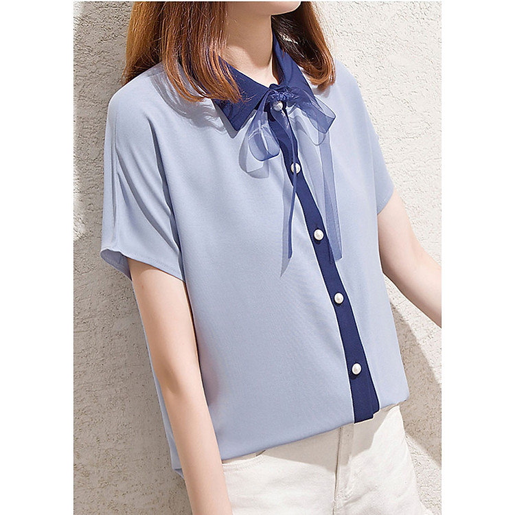 Áo sơ mi nữ ngắn tay chiffon cho hè ngọt ngào