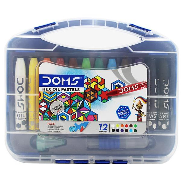 Hộp Bút Sáp Dầu Hex Oil Pastels DOMS 8414 (12 chiếc)