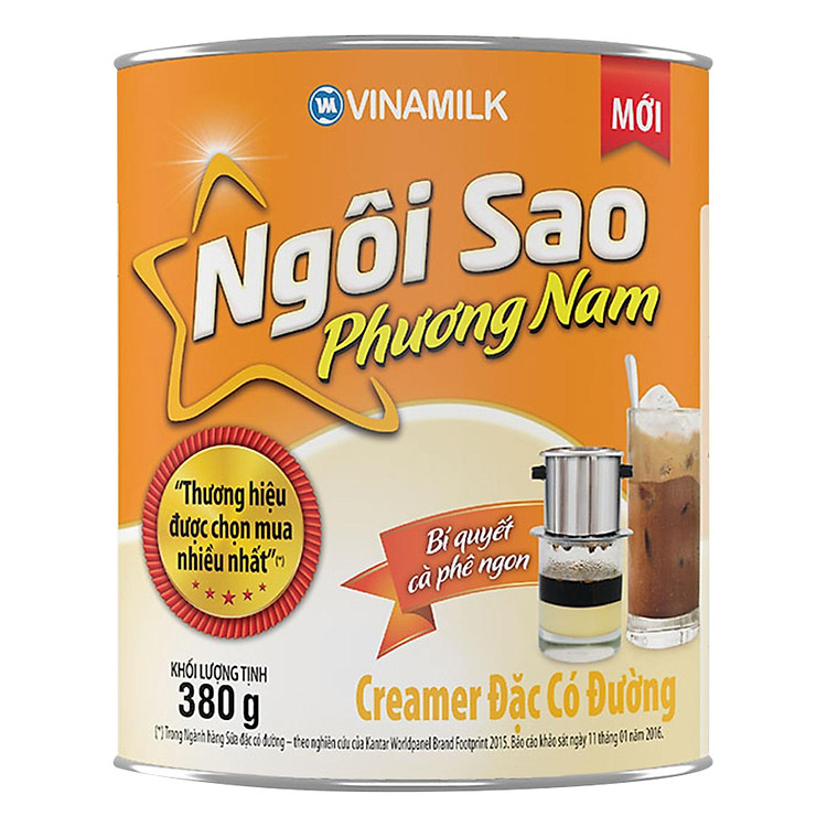 Kem Sữa Đặc Ngôi Sao Phương Nam Vinamilk - Hộp Thiếc 380G Cam