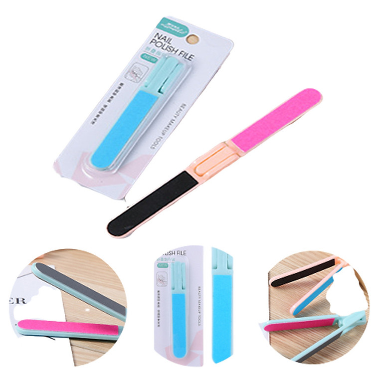 Combo 2 Dụng Cụ Mài , Dũa Làm Móng NAIL POLISH 2 Đầu Gập Nhỏ Gọn Tiện Lợi - Giao Màu Ngẫu Nhiên - MP110 (Trang điểm)