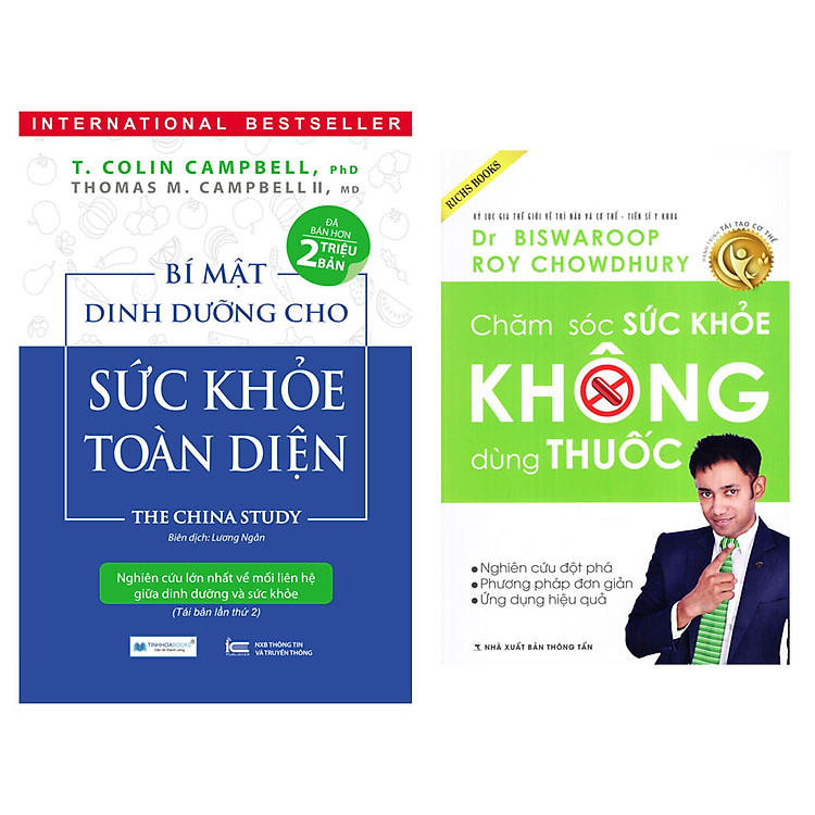 Combo Sách Bí mật dinh dưỡng cho sức khỏe toàn diện ( Tái bản lần 2 ) + Chăm sóc sức khỏe không dùng thuốc