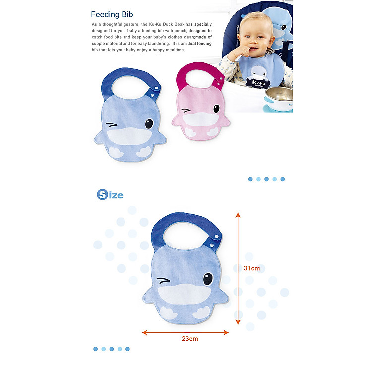 Yếm Ăn Dặm KUKU KU2235 Xanh Chính hãng Tiết kiệm - Hình ảnh 2