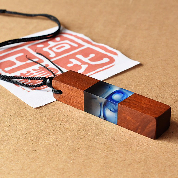 Vòng Cổ May Mắn Dây Chuyền Wood Resin Cổ Điển Từ Gỗ Tự Nhiên - Wood