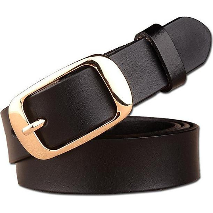 Thắt lưng dây nịt nữ Nutushop chất liệu da thật bản rộng 2.8cm hàng cao cấp NT141 - đen