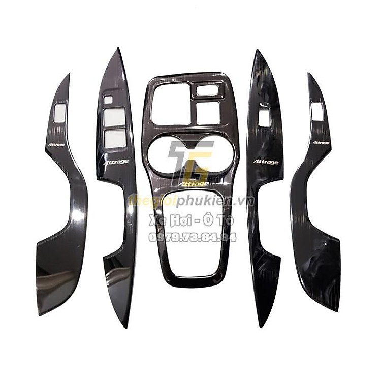 Bộ ốp nội thất Mitsubishi Attrage 2016-2019 vân Titan cao cấp