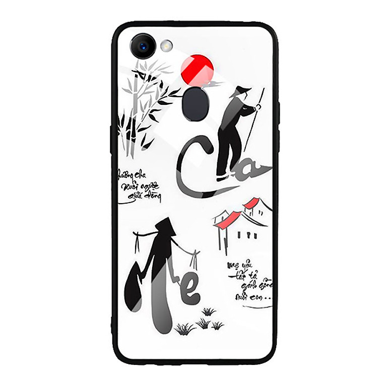 Ốp Lưng Kính Cường Lực cho điện thoại Oppo F7 - Cha Mẹ 02