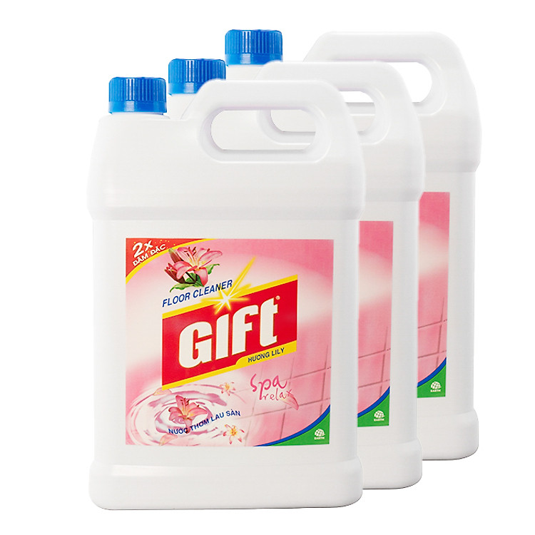 Thùng 3 can Nước Lau sàn Gift Lily 4 kg