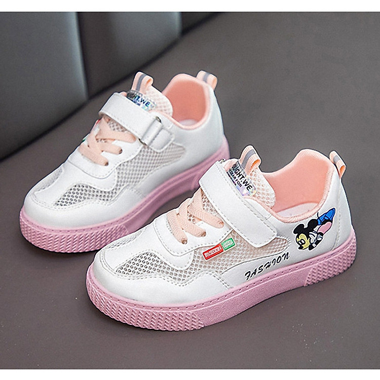 Giày thể thao dạng lưới , in hình Mickey cho bé gái từ 3 đến 15 tuổi TTa28