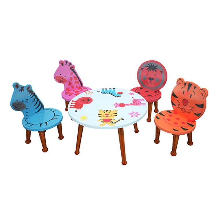 Bộ Bàn Ghế Mầm Non Hình Thú Rừng IBIE CSANI4M