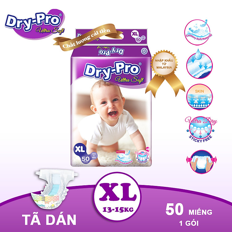 Chọn mua tại Shopee: Tã/bỉm dán Dry-Pro size XL50 Malaysia mua giá tốt nhất tại Shop Mall