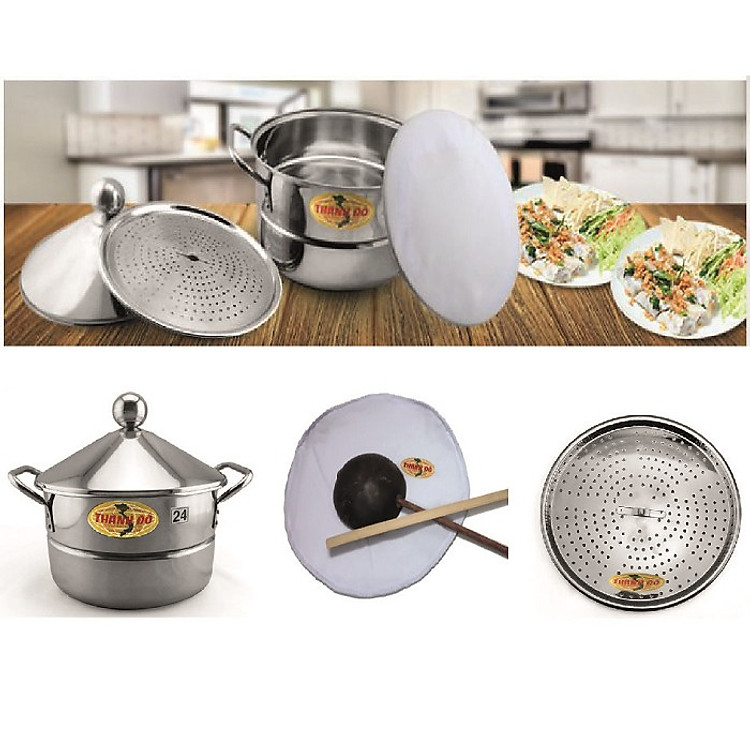 Nồi Bánh Cuốn Đa Đăng Thành Đô Đường Kính 28cm Thay Thế Xửng Hấp, Nồi Hấp, Bộ Nồi Hấp ,Nồi Inox 304, Nồi Nấu Xôi, Nồi inox - Nồi Bánh Cuốn Chứa Được 11 lít