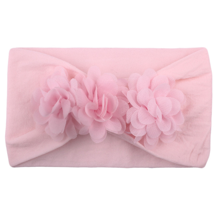 Băng đô turban bé gái đính hoa cao cấp bản to vải mềm co giãn mẫu bán chạy AHBĐ31