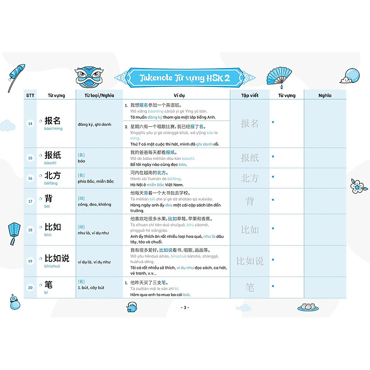 Takenote - Từ Vựng HSK Tiếng Trung - HSK2 (Cung Cấp 772 Từ Vựng) - Ảnh 5