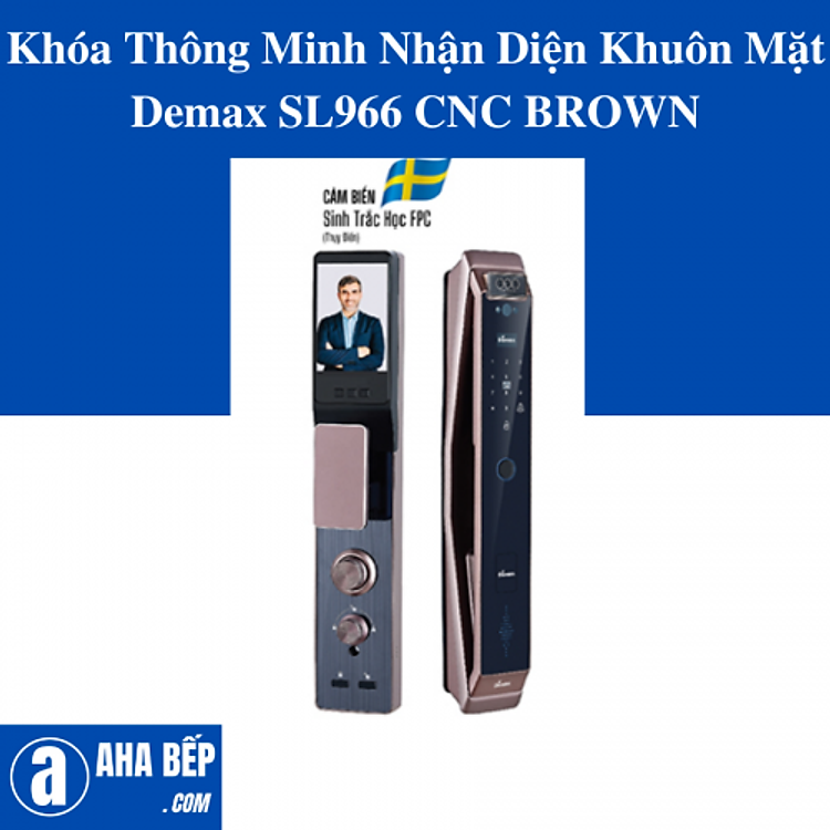 Khóa Thông Minh Nhận Diện Khuôn Mặt Demax SL966 CNC BROWN. Hàng Chính Hãng
