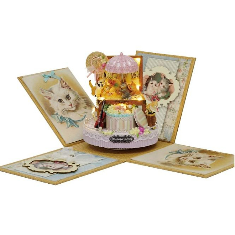 Hộp quà mô hình nhà búp bê Cute Room - CANDY CAT với tụi mèo cưng