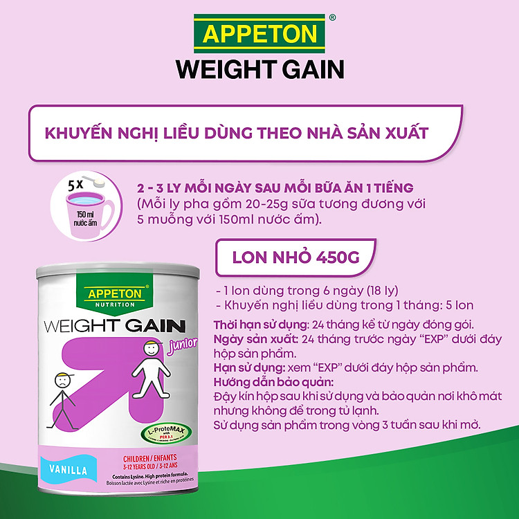 Thùng Sữa Tăng Cân Appeton Vanila 450g Đảm bảo Giá rẻ - Hình ảnh 5