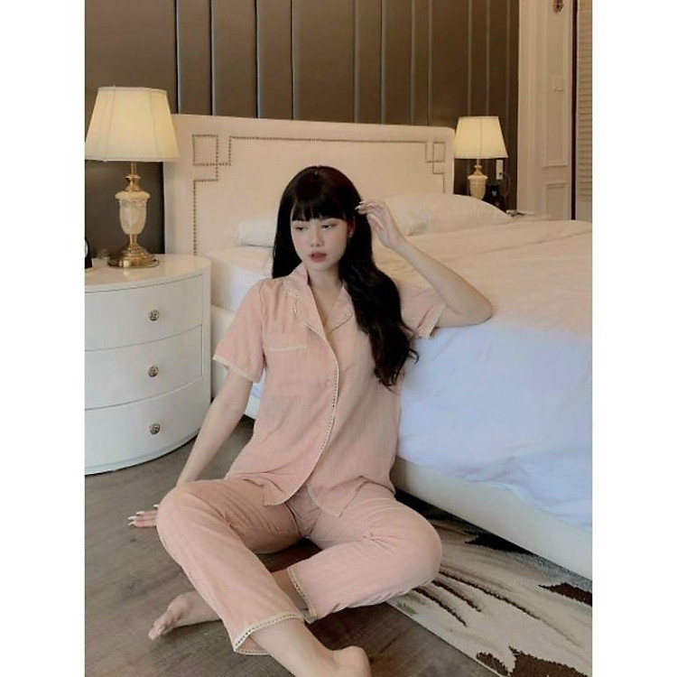 freeship ĐỒ BỘ Nữ Pijama đũi tiểu thư hàng siêu chất