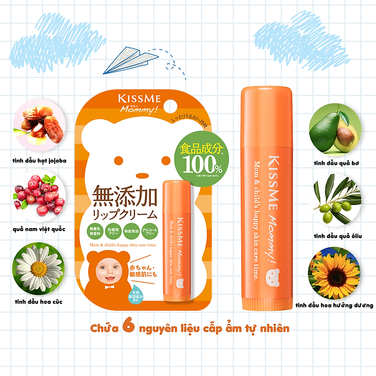 Kem Dưỡng Môi Kissme Mommy Cho Bé Chính hãng Giá rẻ - Hình ảnh 3