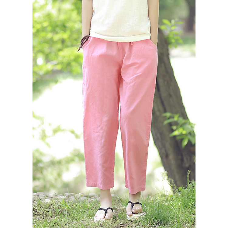 Quần baggy linen