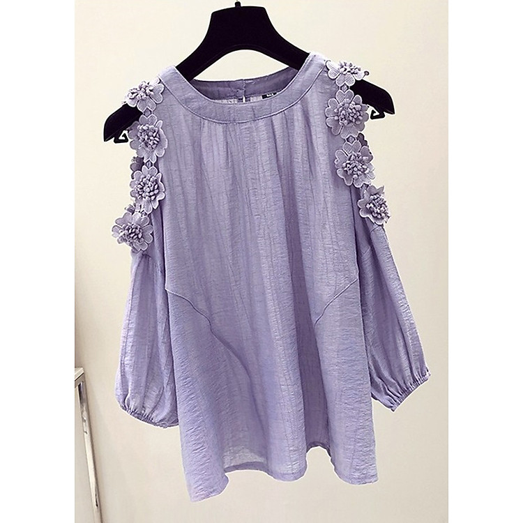 Áo kiểu nữ hở vai phối họa tiết hoa Haint Boutique ALe06
