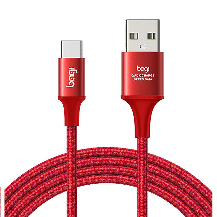Cáp bện dù sạc nhanh Type-C Bagi dài 2m CS200 - Hàng chính hãng Bagi