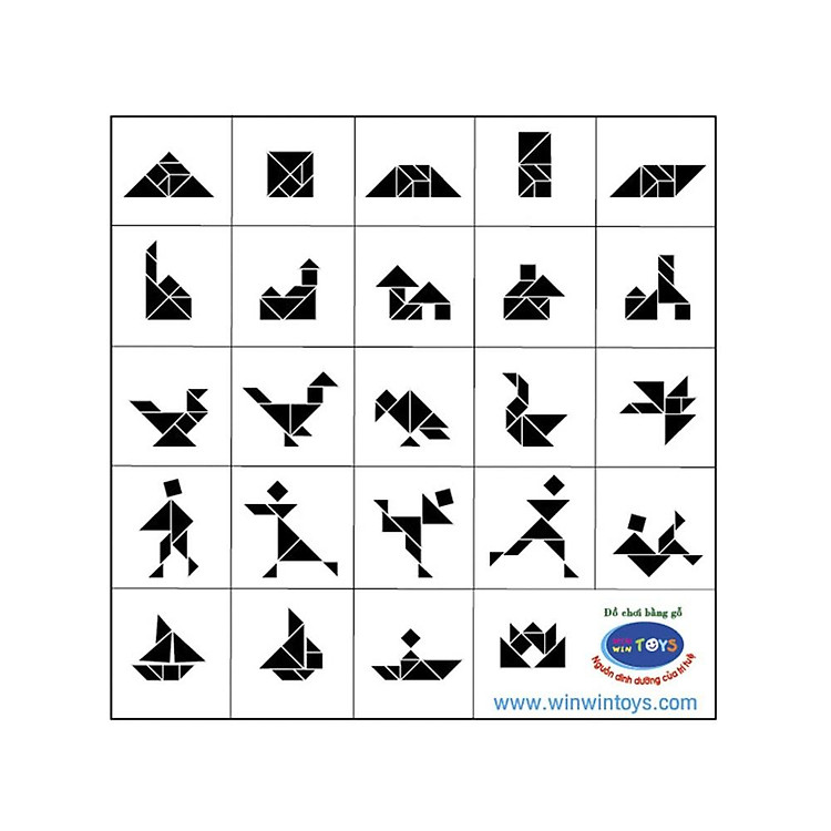 Đồ chơi gỗ Xếp hình Tangram Winwintoys Chính hãng Ưu đãi - Hình ảnh 4