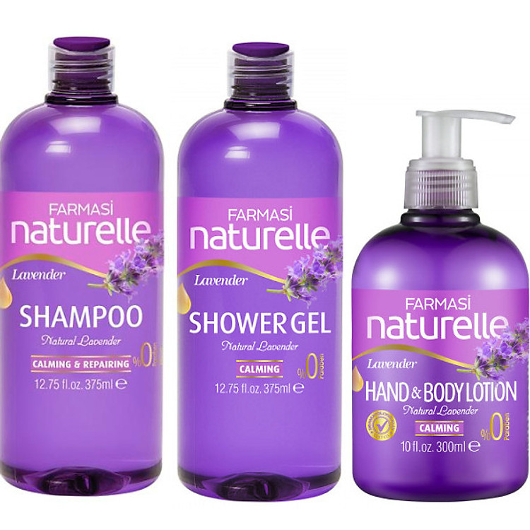 Combo 3 sản phẩm dầu gội - gel tắm - lotion dưỡng da chiết xuất Lavender Farmasi