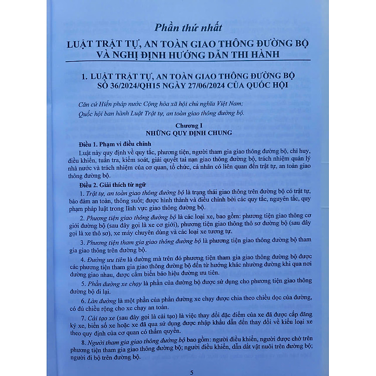 Luật Trật Tự An Toàn Giao Thông Đường Bộ năm 2024 (V2531D) - Ảnh 4