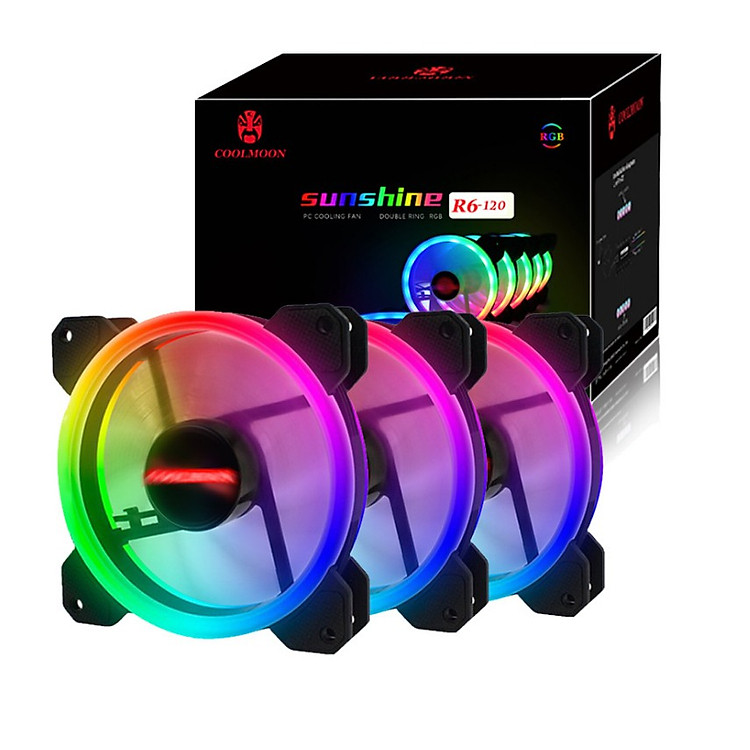 Fan case VSP 12CM Led double circle – Hàng Chính Hãng
