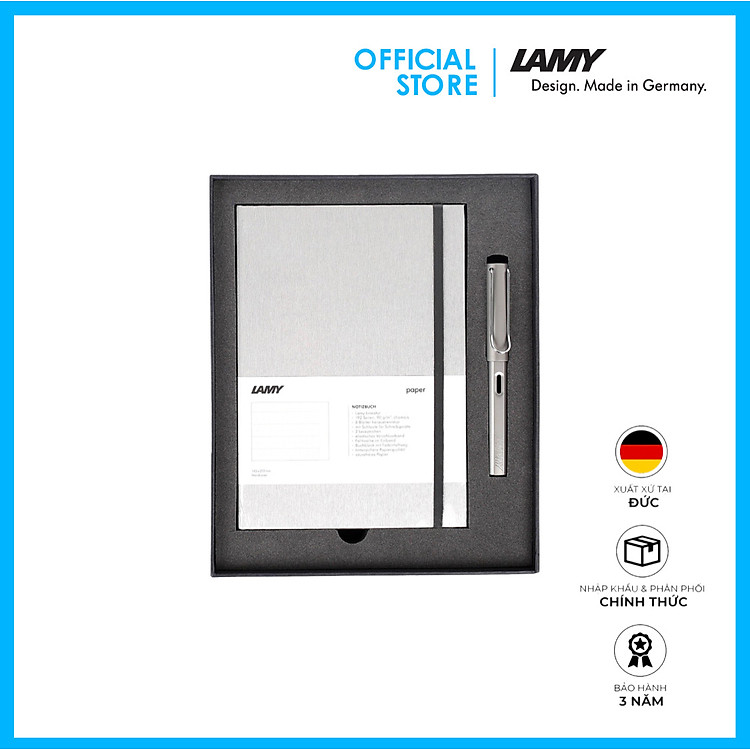 Bộ Sổ Tay Lamy A5 Softcover Grey + Bút Lamy Al-Star Grey