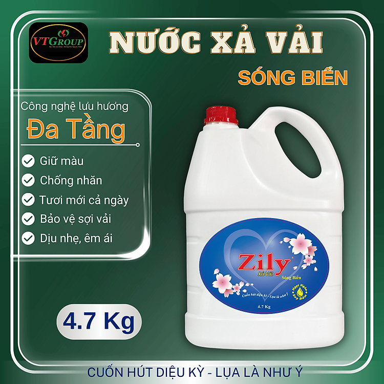 Nước xả vải Zily chai 4.7kg