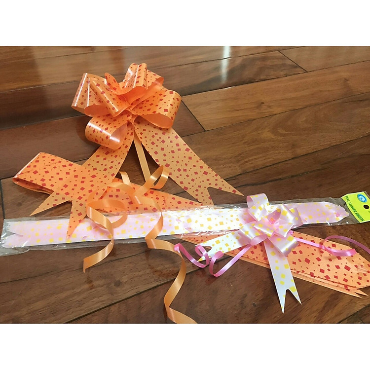 Nơ rút trang trí hộp quà (size 1,2cm - 200 chiếc) - Ảnh 2