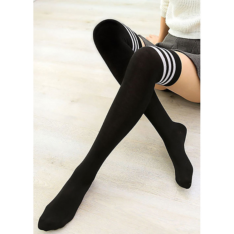 Tất đùi phối kẻ