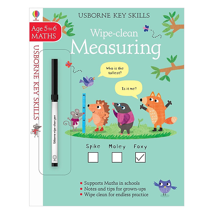 Sách Usborne Key Skills Wipe-Clean: Measuring 5-6